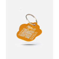 Pet Tag  "Paw" Aluminium Golden - QR Code