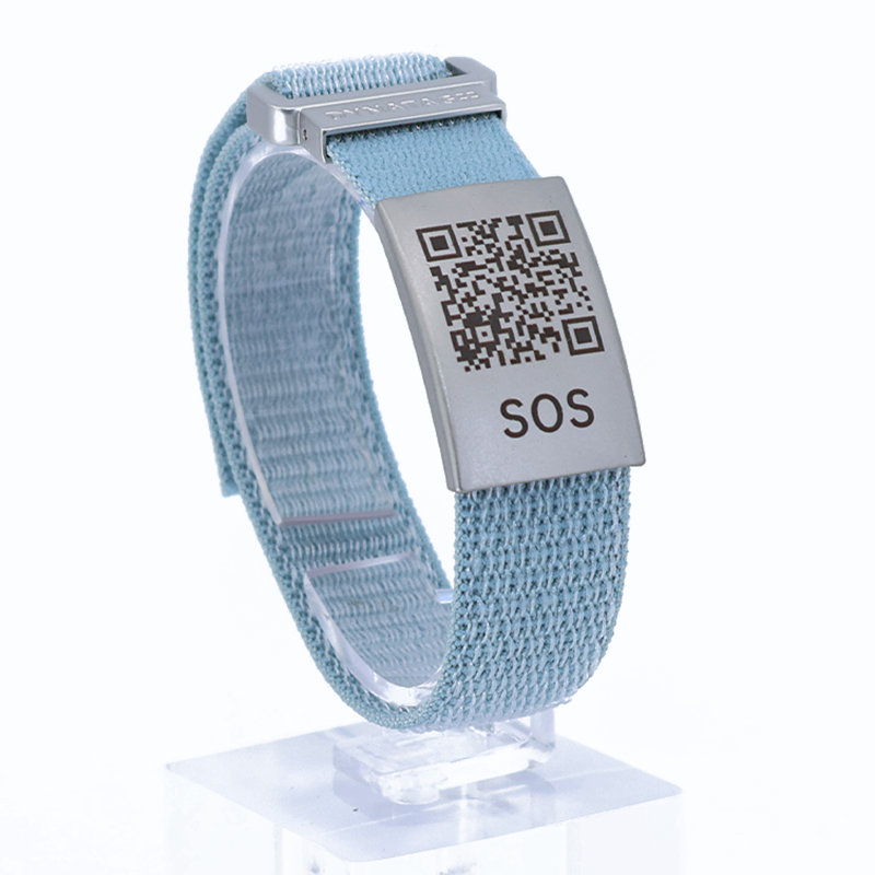 SOS textile emergency bracelet White
