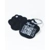 Pet Tag  "Paw" Aluminium Black -  QR Code