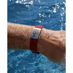 SOS Textil- Notfallarmband Weiss