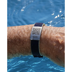 SOS Textil- Notfallarmband Weiss