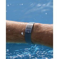 SOS Textil- Notfallarmband Weiss