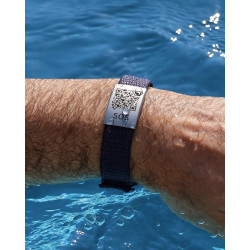 SOS Textil- Notfallarmband Weiss