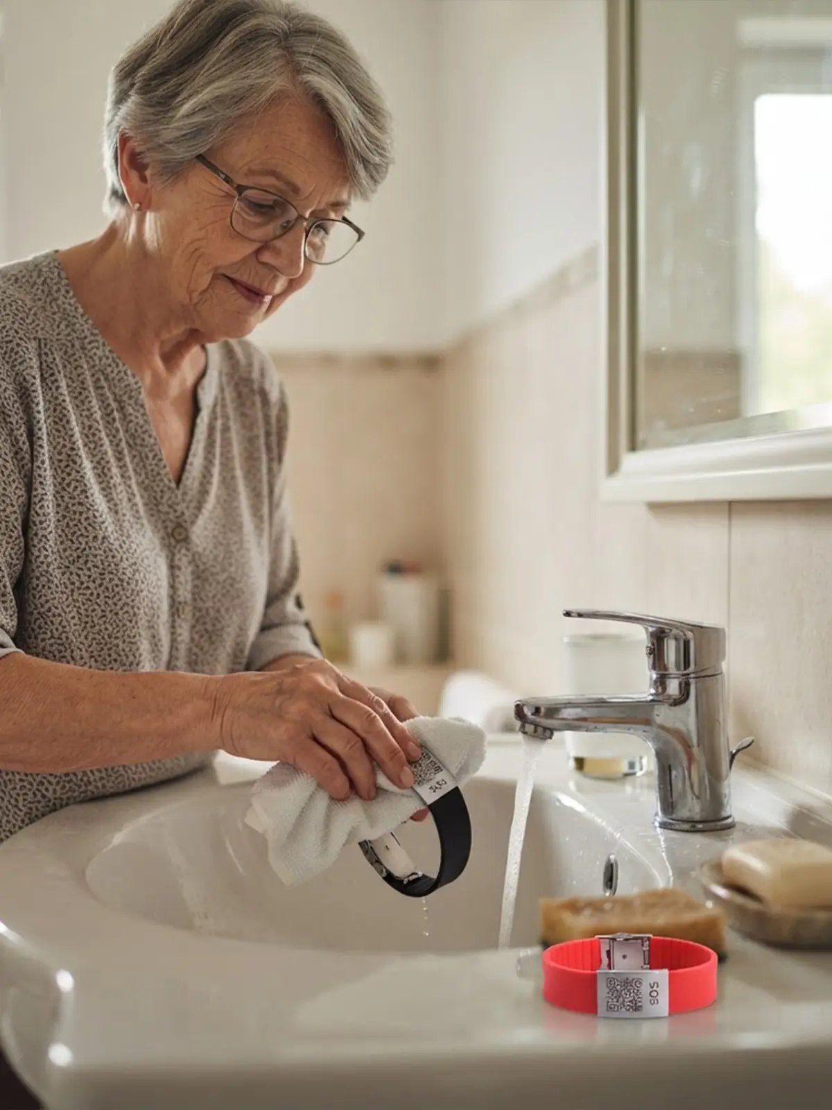 Cleaning and care of the silicone SOS emergency wristband