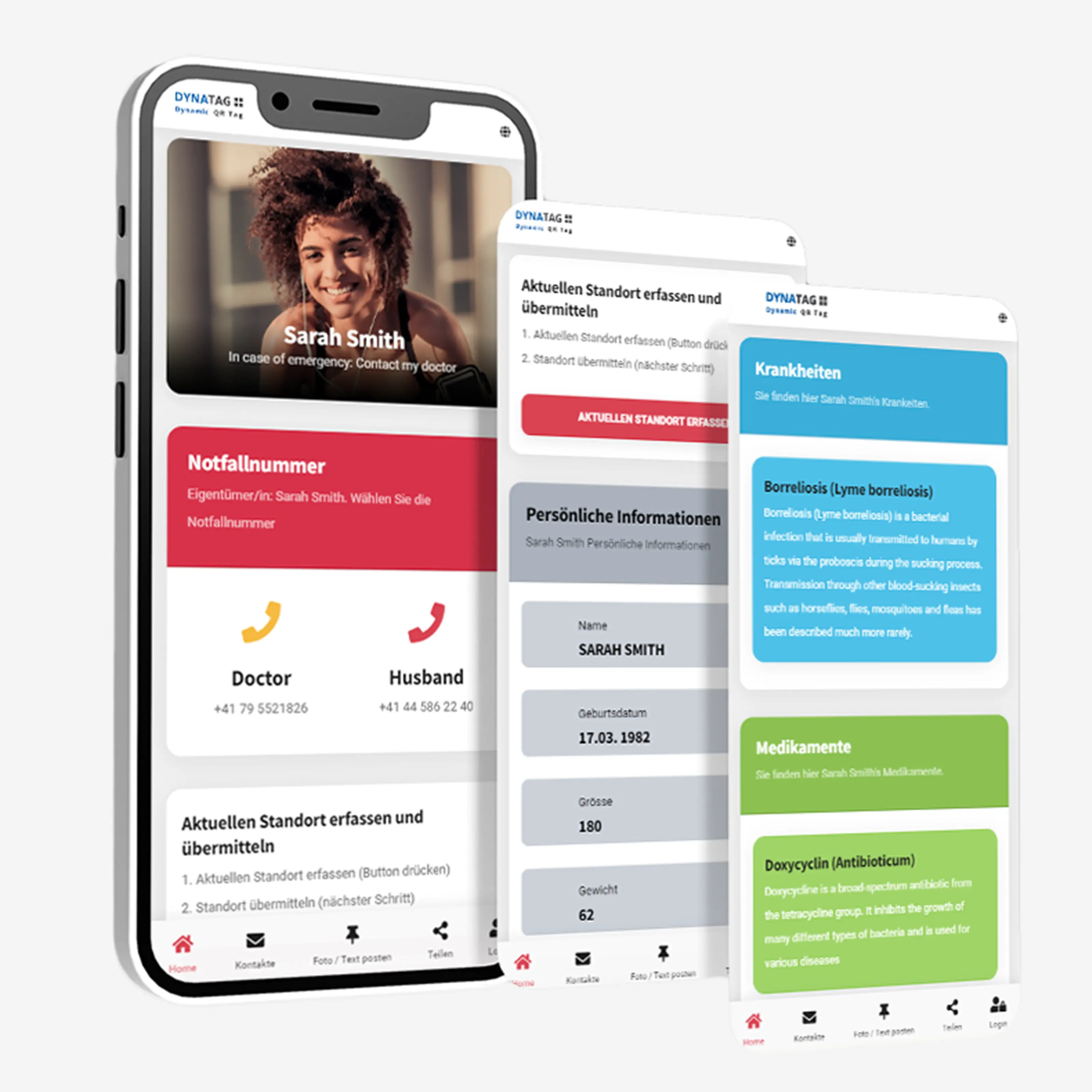 Enlarged digital view of the DynaTag SOS WebApp