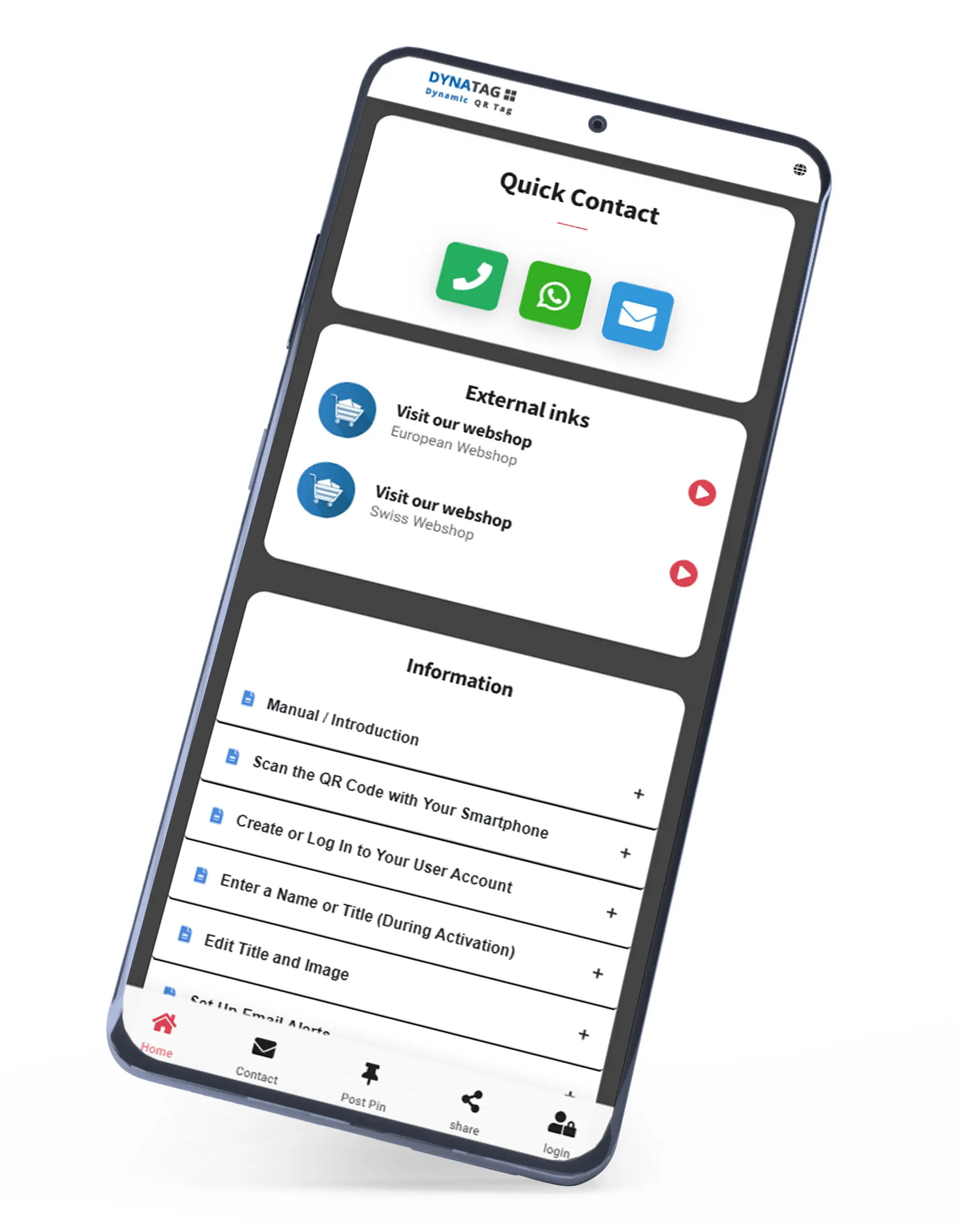 Handleiding voor de SOS-noodkaart in de DynaTag WebApp